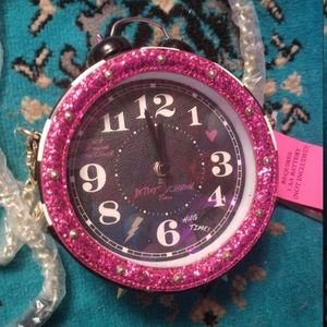 Rare HTF Betsey Johnson Troll Clock crossbody